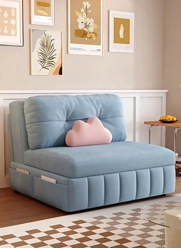 The product can be customized. Cat claw flannel sofa bed dual-purpose storage small apartment living room