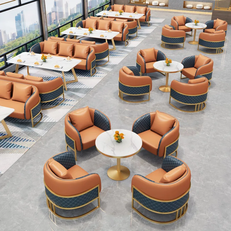 Light luxury hotel lobby sofa chair business rest area office reception sales office meeting guests negotiation tables and chair