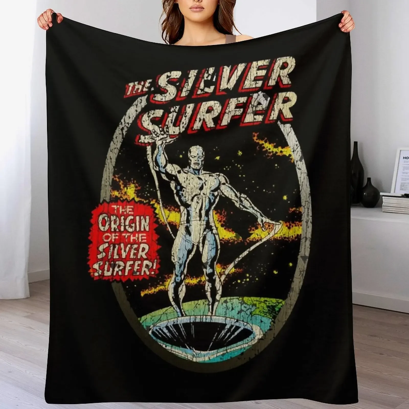 

Silver Surf 1978 Cartoons Vintage Throw Blanket Warm Throw Blanket Gift for Anniversary