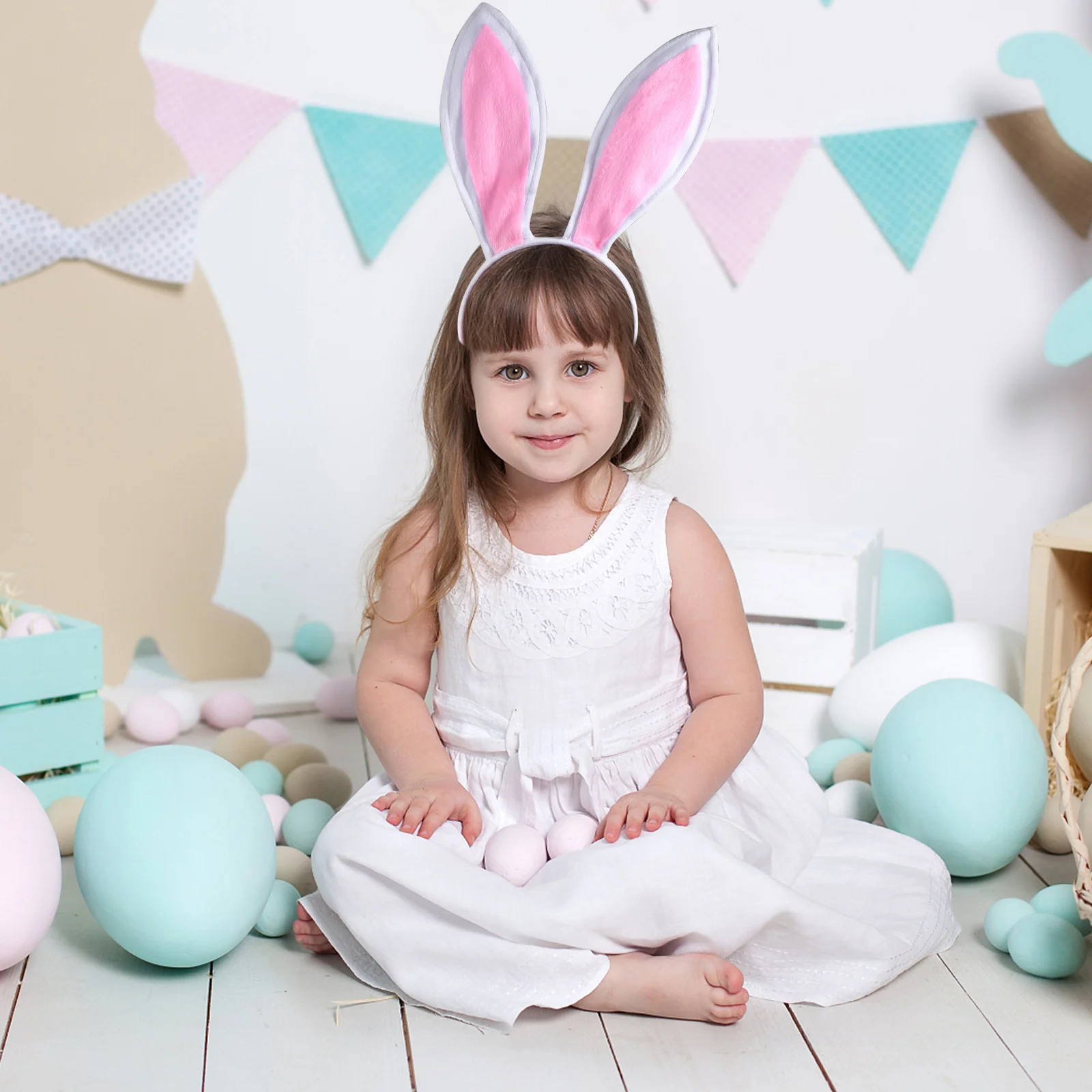 

1Set Easter Bunny Ears Headband Tutu Skirt Gloves Bow Tie Tail Costume Accessories Kids Easter Party Performance Outfit Girls