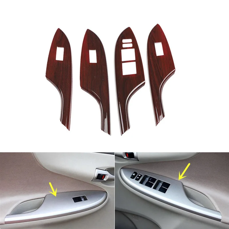 Car Accessories Interior For TOYOTA Corolla Altis 2007-2013 RHD Right Hand Drive Window Button Interior Trim Decorative Strip