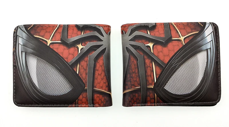 Wholesale Comics Marvel Short Wallet Cartoon Spider Man Purse with Zipper Pocket