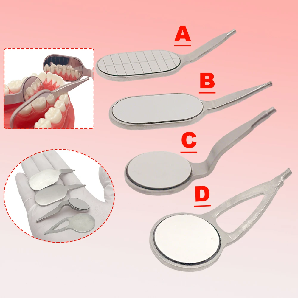 

High Quality Rhodium Plated Dental Mirror Reusable Long Type Oral Examination Tool For Dentist Supplies Durable Easy To Clean