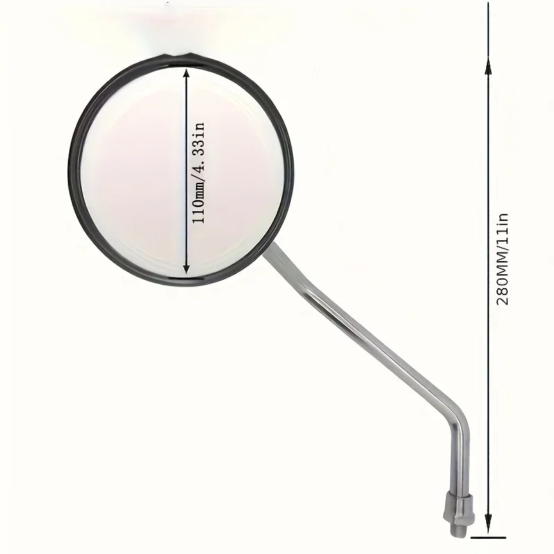 

Прочные зеркала для мотоциклов диаметром 8 мм — полностью регулируемые, стальной вынос, рама из АБС-пластика, подходят для большинства велосипедов