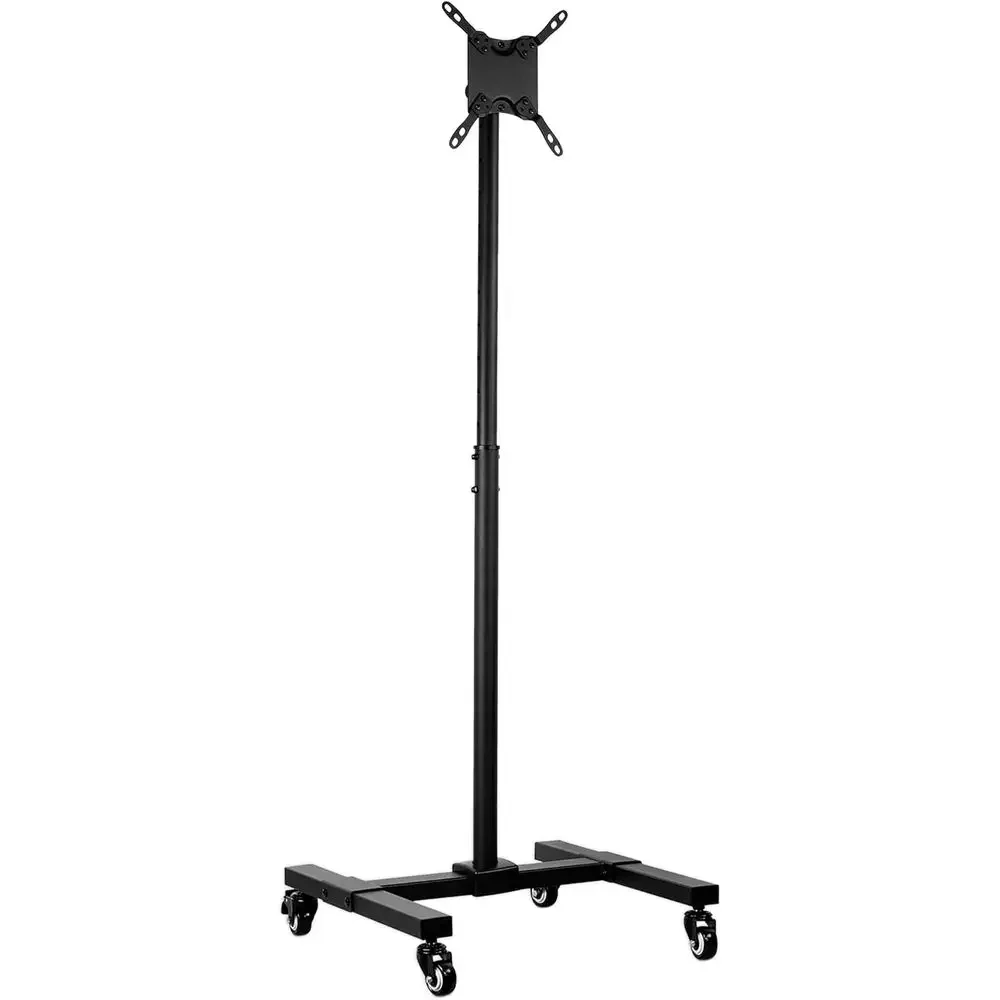 Adjustable Height Mobile TV Stand with Locking Wheels for 13-42 LCD LED Screens, VESA 200mm Compatible, Black