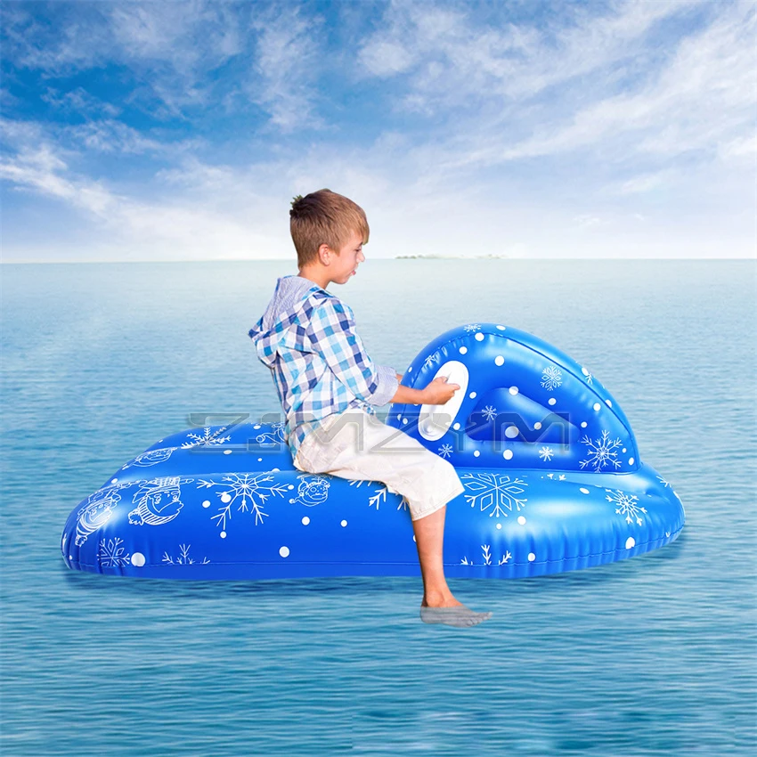 Inflatable Ski Boats Toy Sled PVC Tube Skating Tool for Children Snow Toys Ski Carts Ski Rings Skateboard