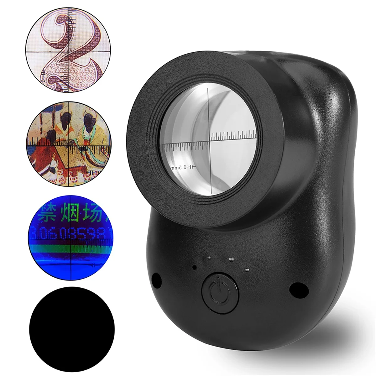 40X Double Gl  Lens  nifier with Bright LED Lights(3 Modes), Handheld Jewelers  nifying Gl  for Coins Stamps