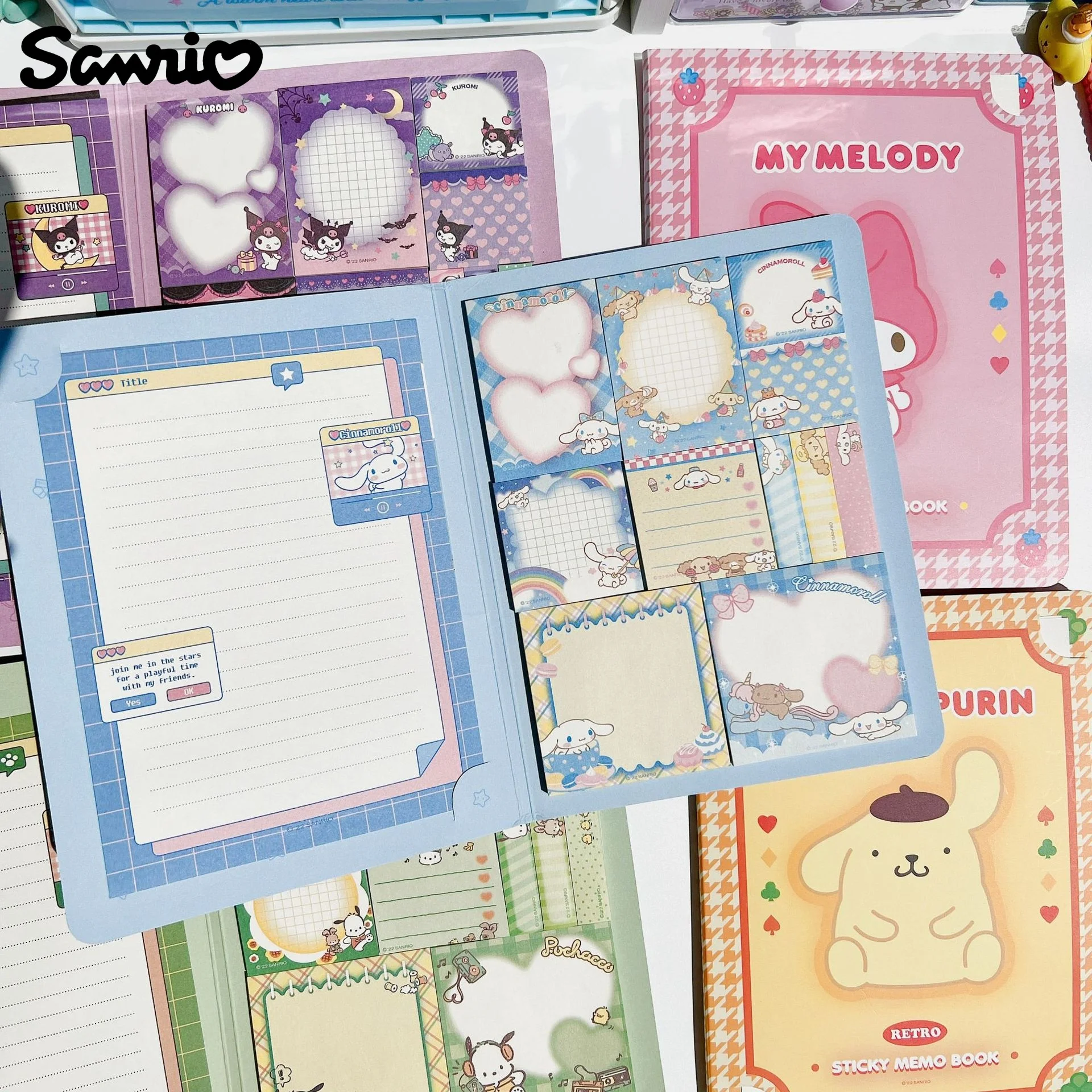 

Sanrio Kuromi Notes Action Anime Figures Cinnamoroll Mymelody Pochacco Notes Cartoon Hand Accounting Notebook Students Gifts