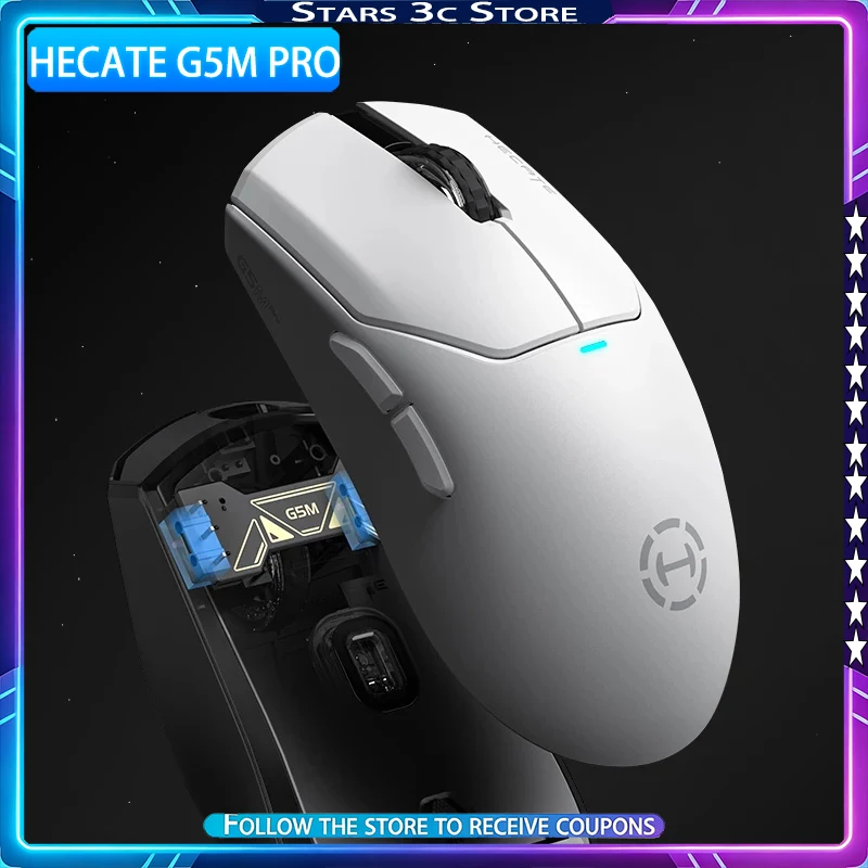 HECATE G5M Pro Hot Swappable Mute Mouse  PAW3395 Dual 8k Lightweight and Long Range High Performance Gaming Office Mouse PC Gift