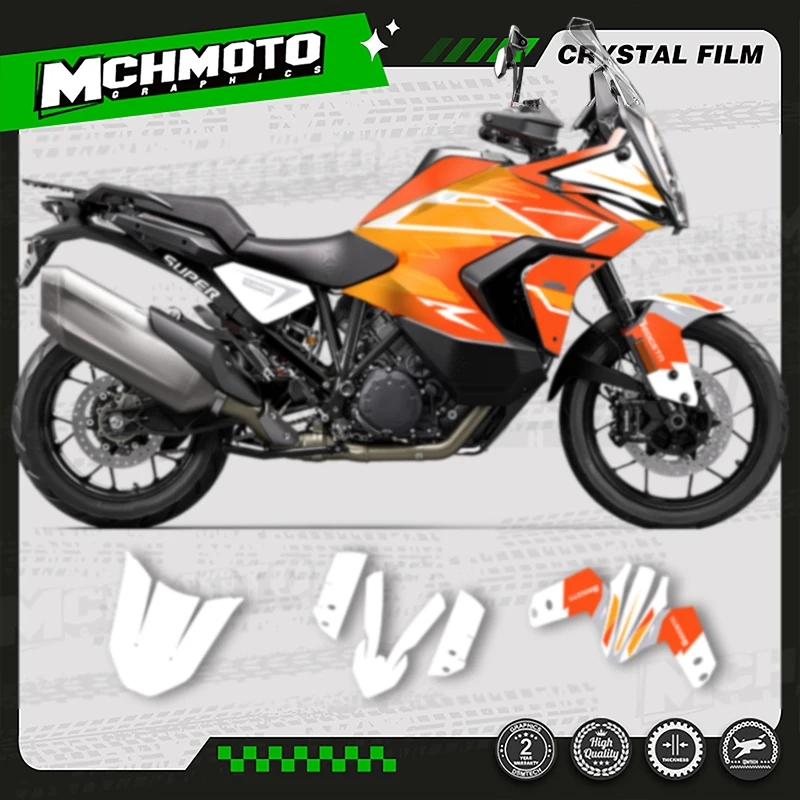 

MCHMFG Custom Team Graphics Background Orange Decals Stickers Kit for KTM 2021 2022 2023 ADV 1290 R S