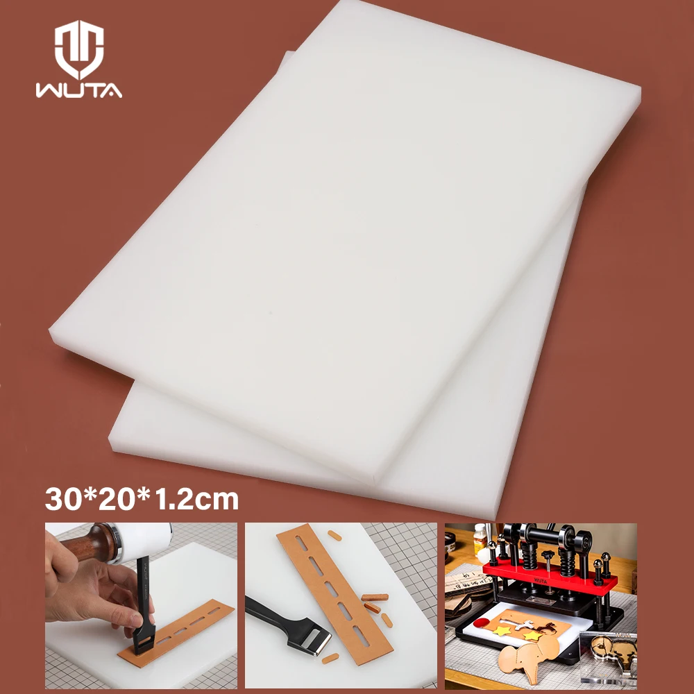 WUTA 1pc Leather punching Board PVC White Cutting Mat Stamping Rubber Punch Pad Mallet Hitting Table DIY Leather Craft Tools