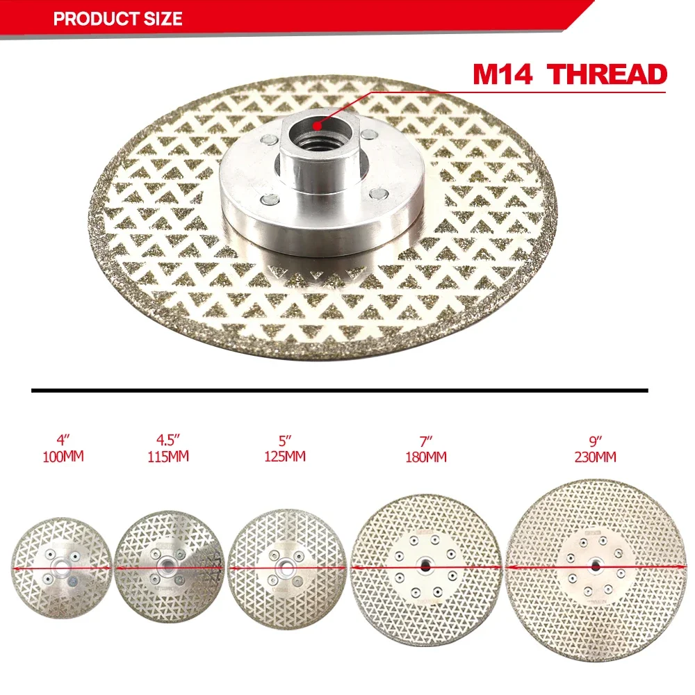 

DT-DIATOOL 1PC 180mm Diameter Triangle Spot Coated Diamond Saw Blade Cutting Disc M14 forGranite Marble 7 Inch Grinding Wheel