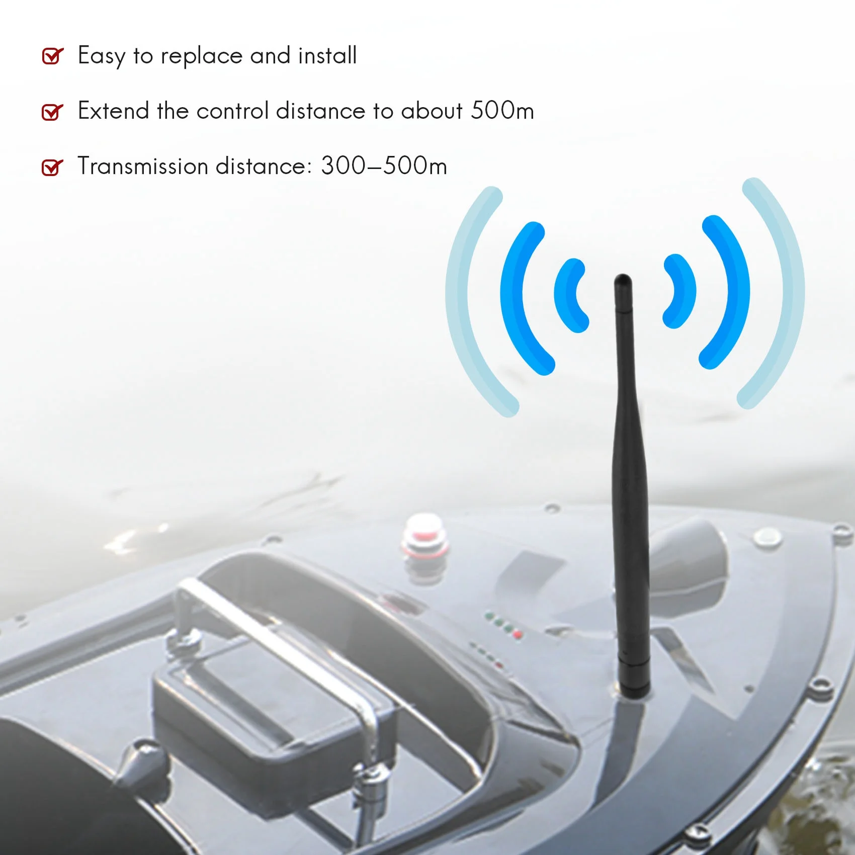 Antenna per barca RC per Flytec 2011-5 1.5Kg caricamento telecomando esche da pesca accessori per parti di navi per barche