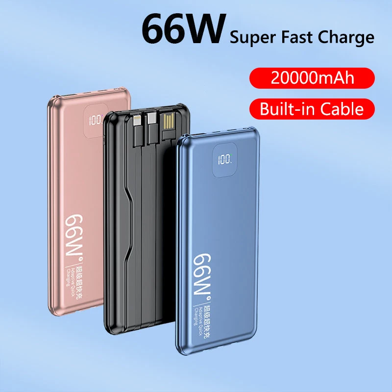 

2025 НОВЫЙ 66 Вт 20000 мАч Быстрая зарядка для iPhone 15 14 Pro Huawei Xiaomi Samsung S23 PD 20 Вт Внешнее зарядное устройство Powerbank