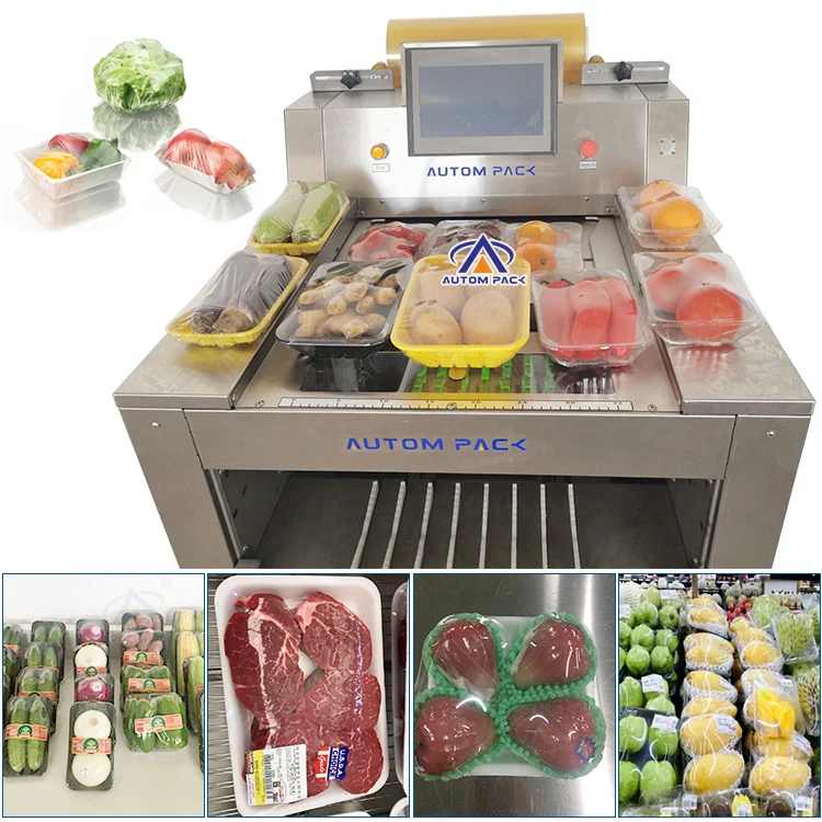 Pneumatic Automatic Mini Small Manual Home Use Flour Tobacco Food Fruit Plastic Stretch Cling Film Wrapping Machine