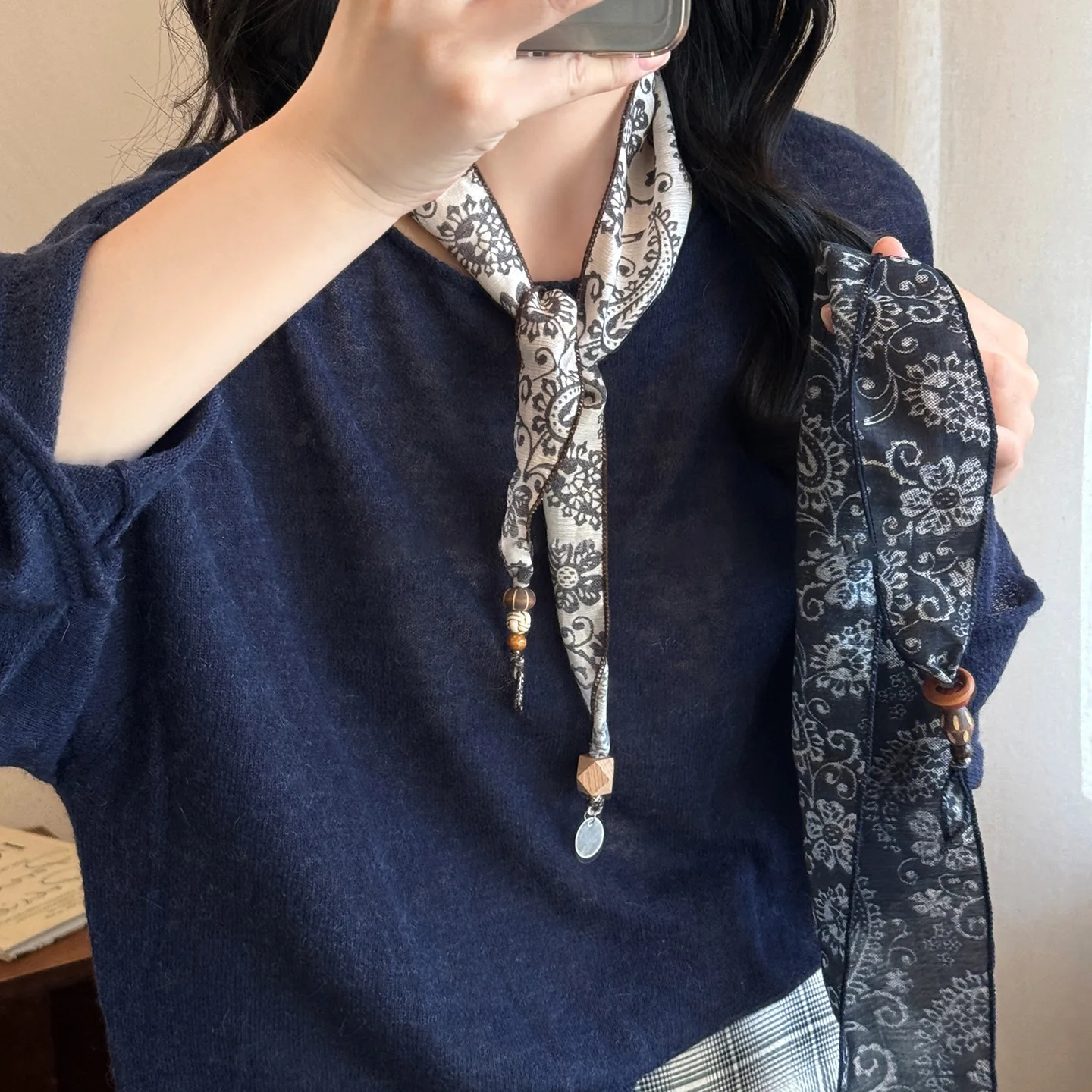 Bohemian Style Retro Printed Silk Scarves Temperament Elegant and Fashion Scarf Headscarf Women Girls Waist Styling Accessories