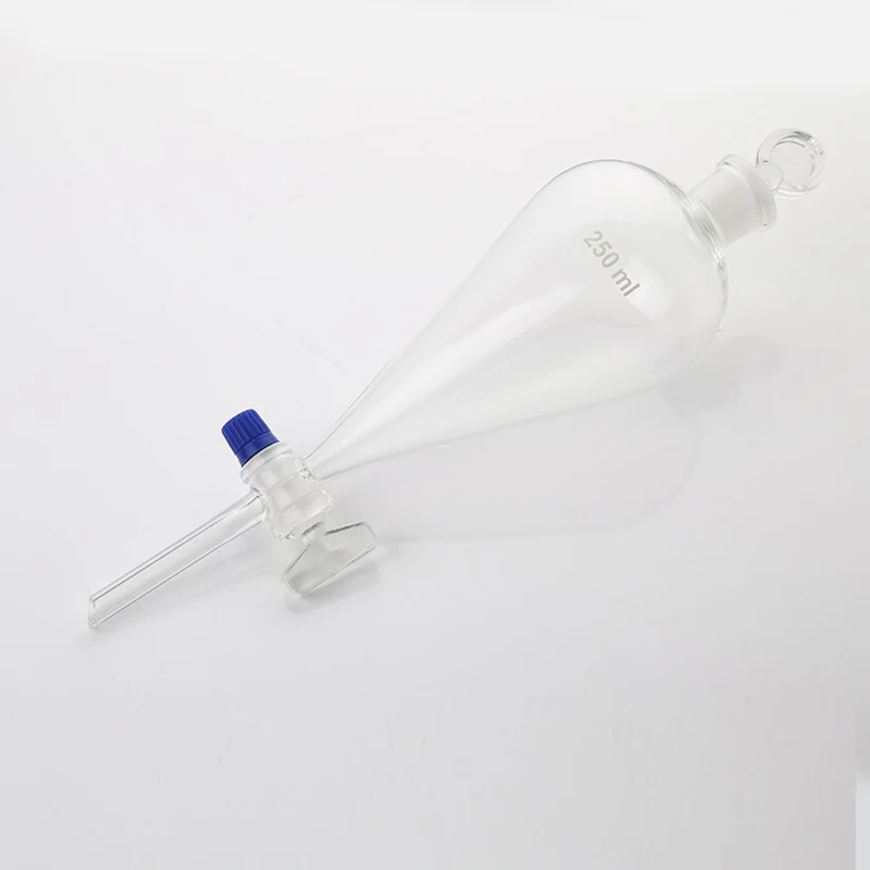 Lejek laboratoryjny w kształcie gruszki z korkiem Dozownik gruszkowy ze szkła PTFE 250 ml 500 ml 1000 ml