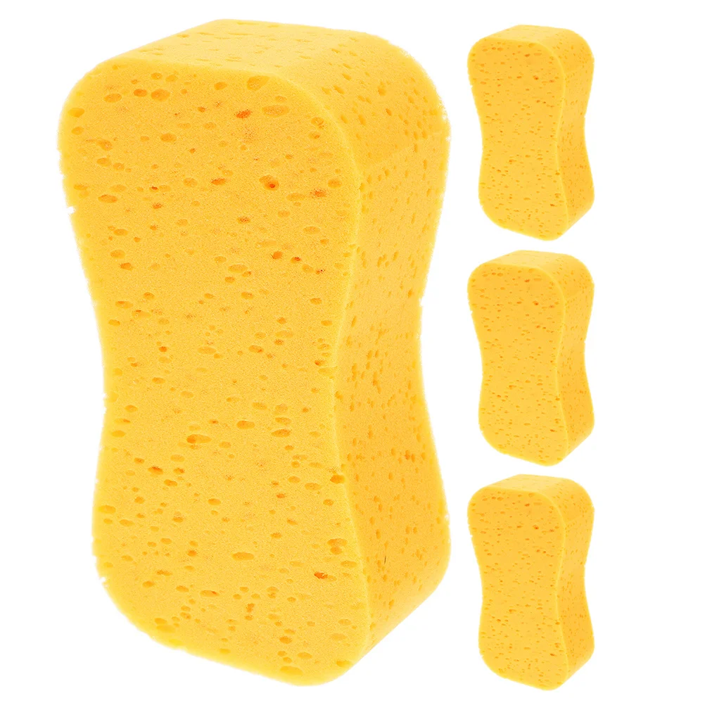 4pcs Car Wash Sponge High-Density Soft Scratch-Free Water Absorption Cleaning Tool For Vehicle Boat Marine Use