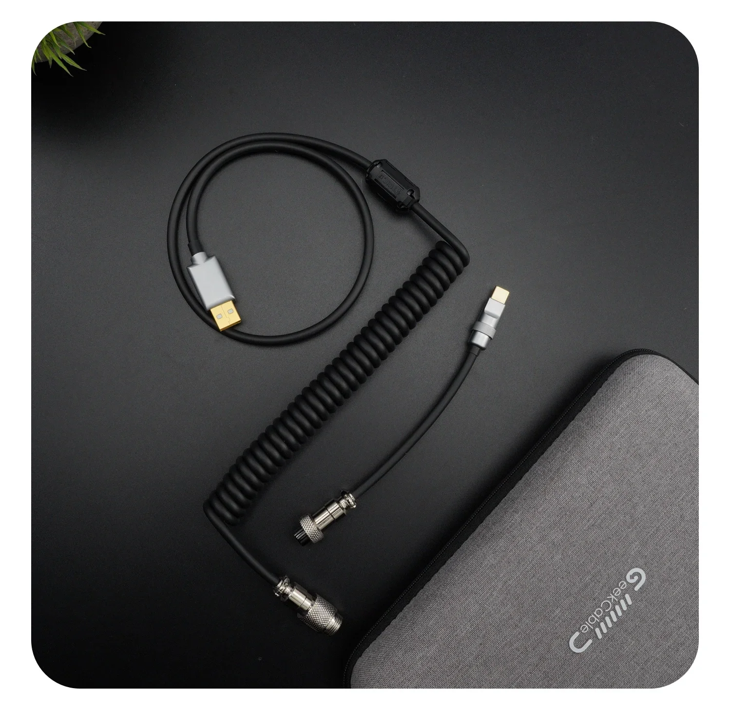 GeekCable كابل لوحة المفاتيح الميكانيكية المخصص يدويًا، كابل بيانات حلزوني USB، ملخص الدخول الأساسي