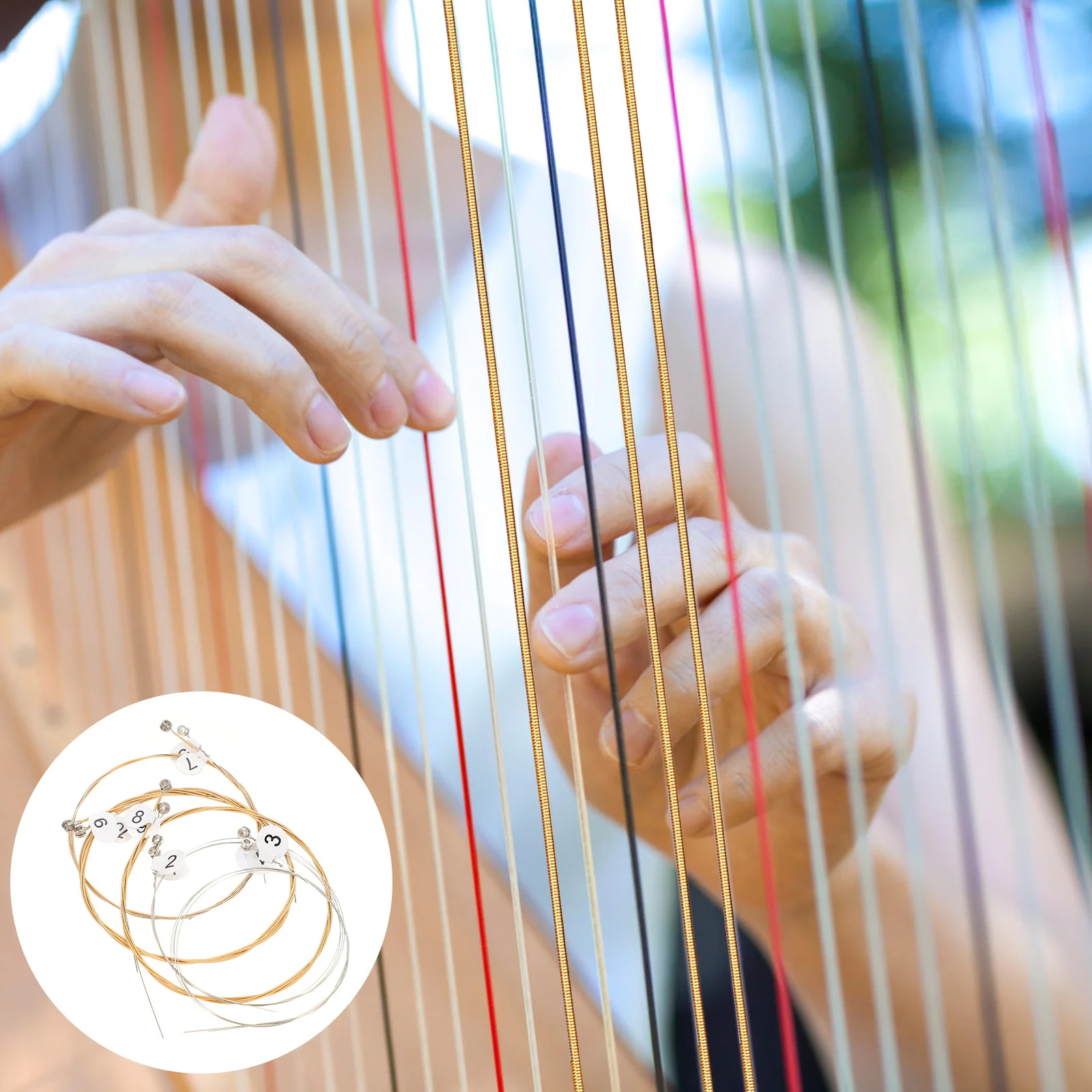 

10 Pcs Guitar Harp Strings Musical Instrument Accessories Steel Tool Durable Lyre Parts