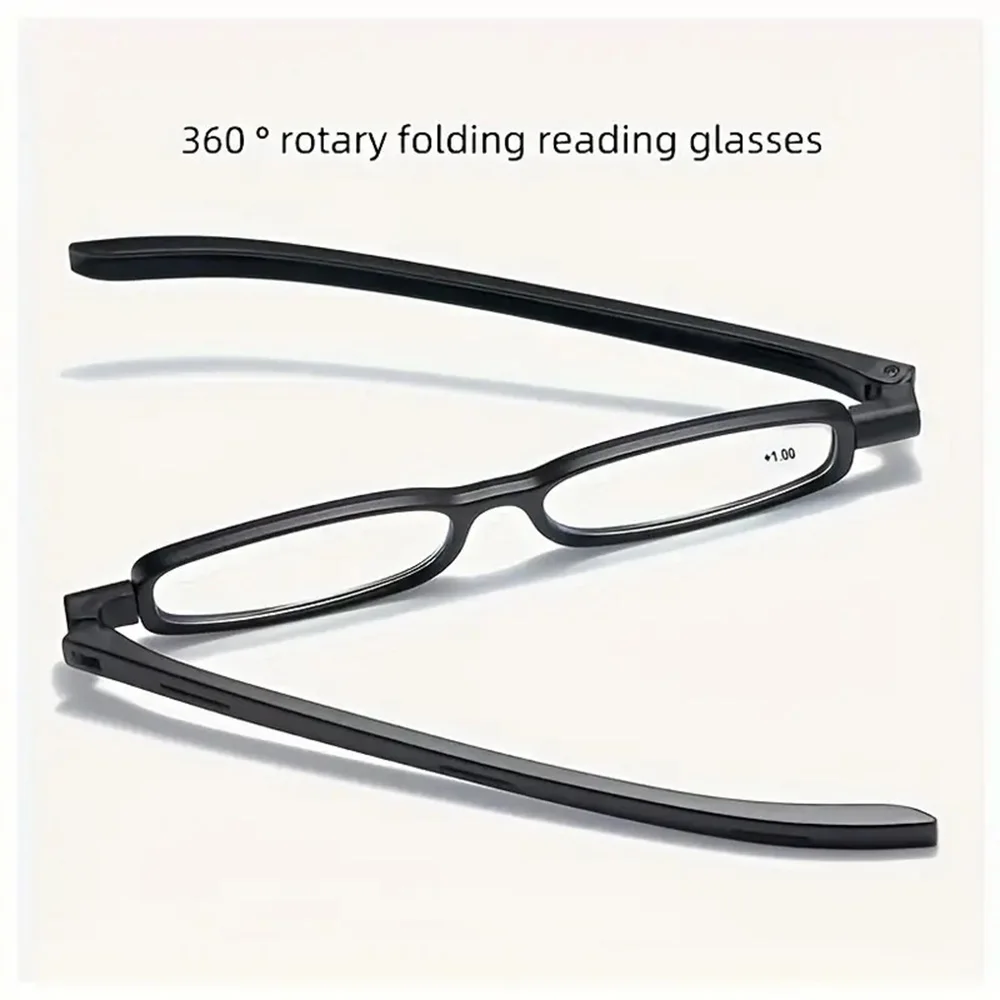 نظارات قراءة كلاسيكية جديدة قابلة للطي للرجال والنساء عدسات طويلة النظر قابلة للدوران 360 درجة نظارات قراءة مريحة وخفيفة الوزن