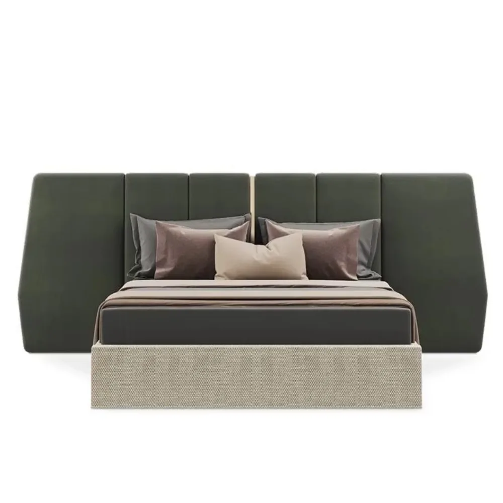 Padded Velvet Queen Bed Frame, Queen Headboard Double Bed