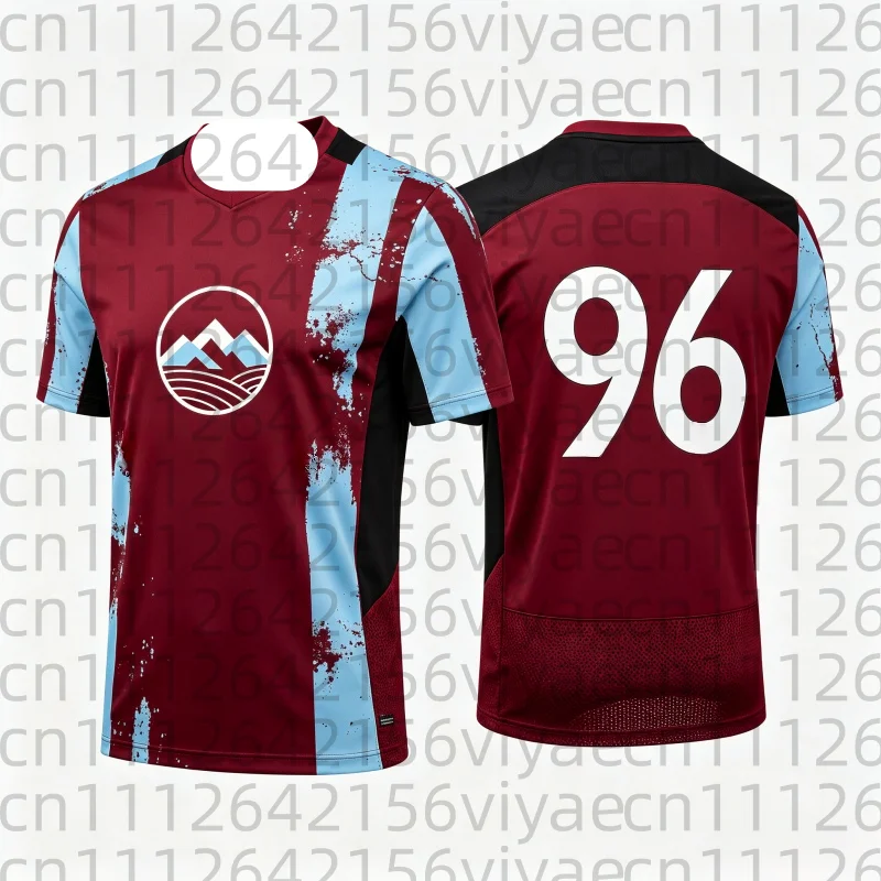 2026 Burnley Burgundy fan uniform, CocaCola3D printed sports and leisure,comfortable,breathable,fast drying parent-child outfit
