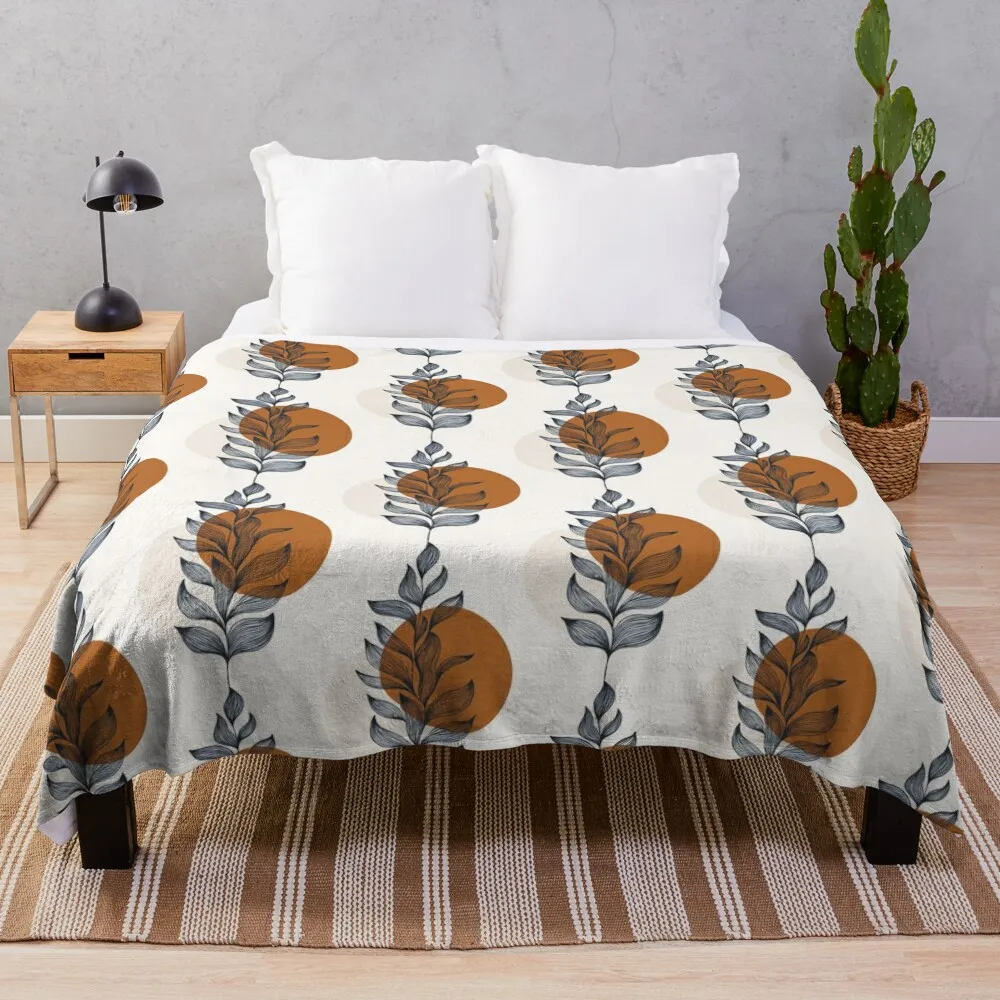 

Boho Chic Leaf Art Throw Blanket Vintage Fashion Sofas Blankets