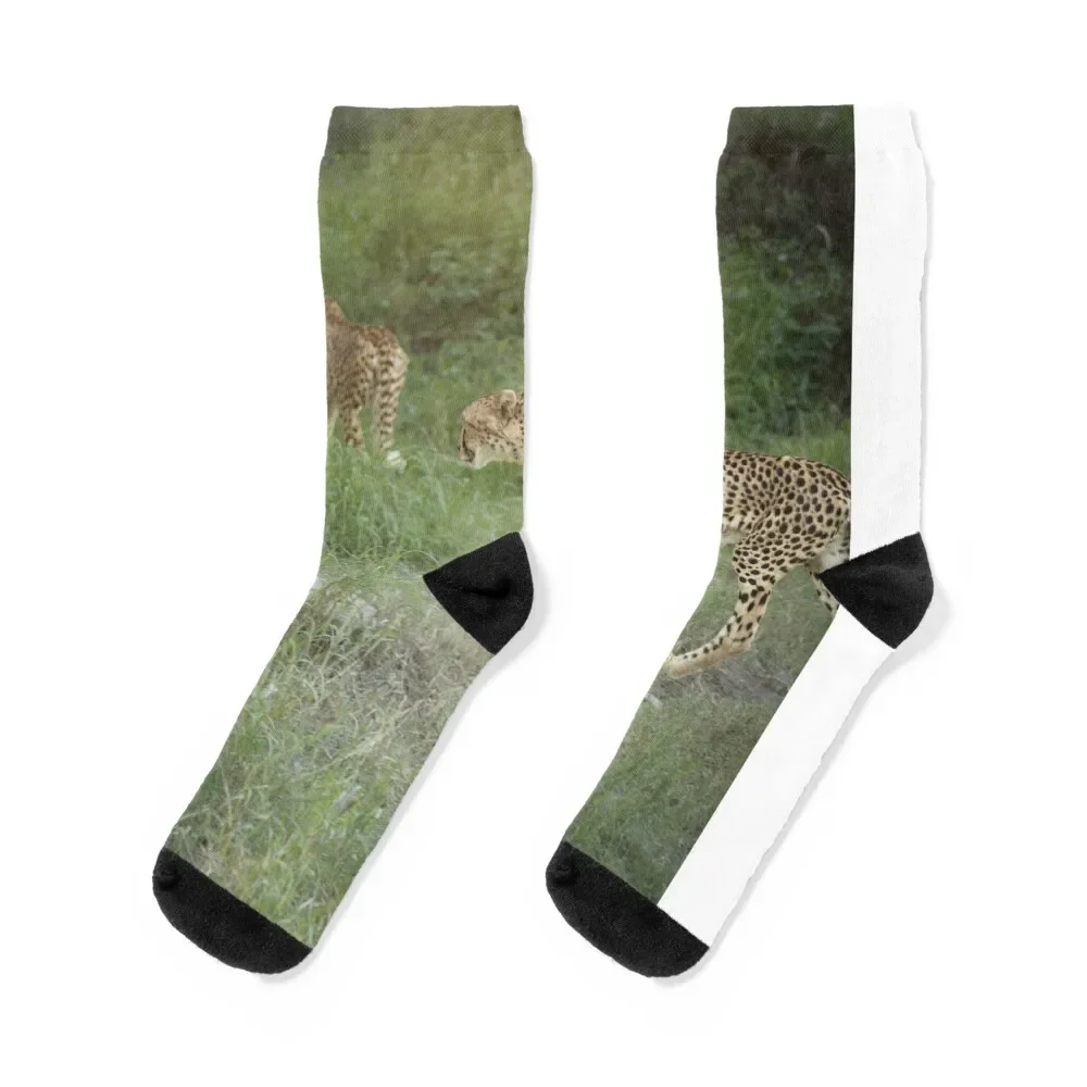 

2 Cheetahs Socks Non-slip luxe Socks Ladies Men's