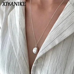 XIYANIKE Irregular Bean Shaped Pendant Necklace For Women Girl Fashion New Jewelry Ladies Gift Party Wedding collier femme