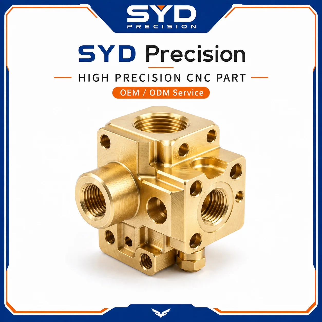 CNC Brass Manifold Block Custom Precision Valve Housing Metal Components OEM Machining Manufacturer