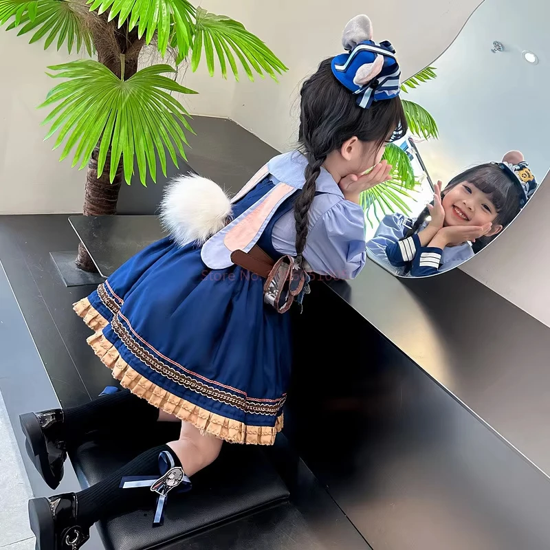 

Cartoon Children Princess Dress Lolita Dress Judy Rabbit Police Officer Zootopia Cosplay Judy Hopps Anime Cos Clothing Girl Gift