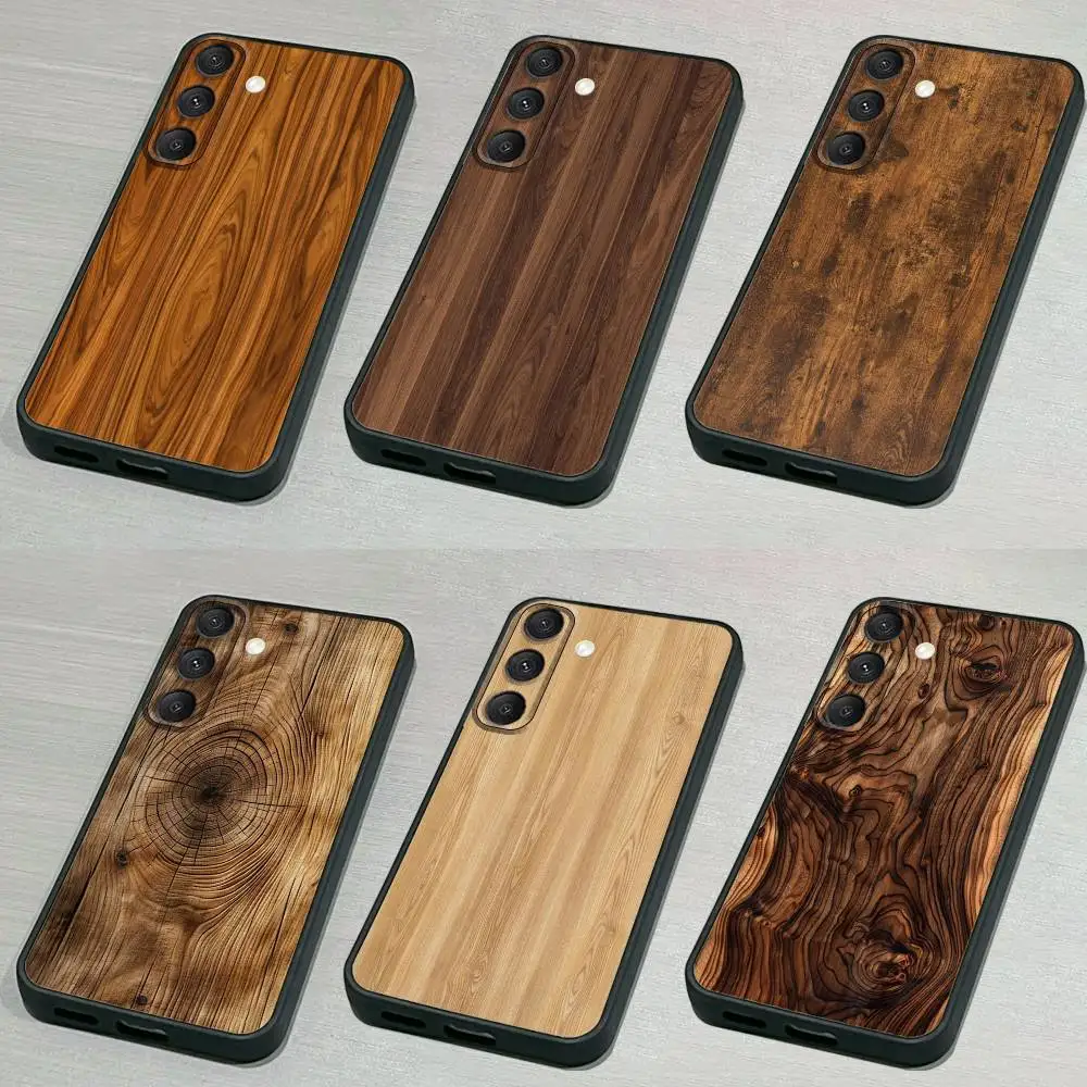 

N-Natural W-Wood-es Phone Case For Samsung S 25,24,23,22,30,21,10,9,Ultra,Plus,Lite,FE,4,5G Black Soft Case