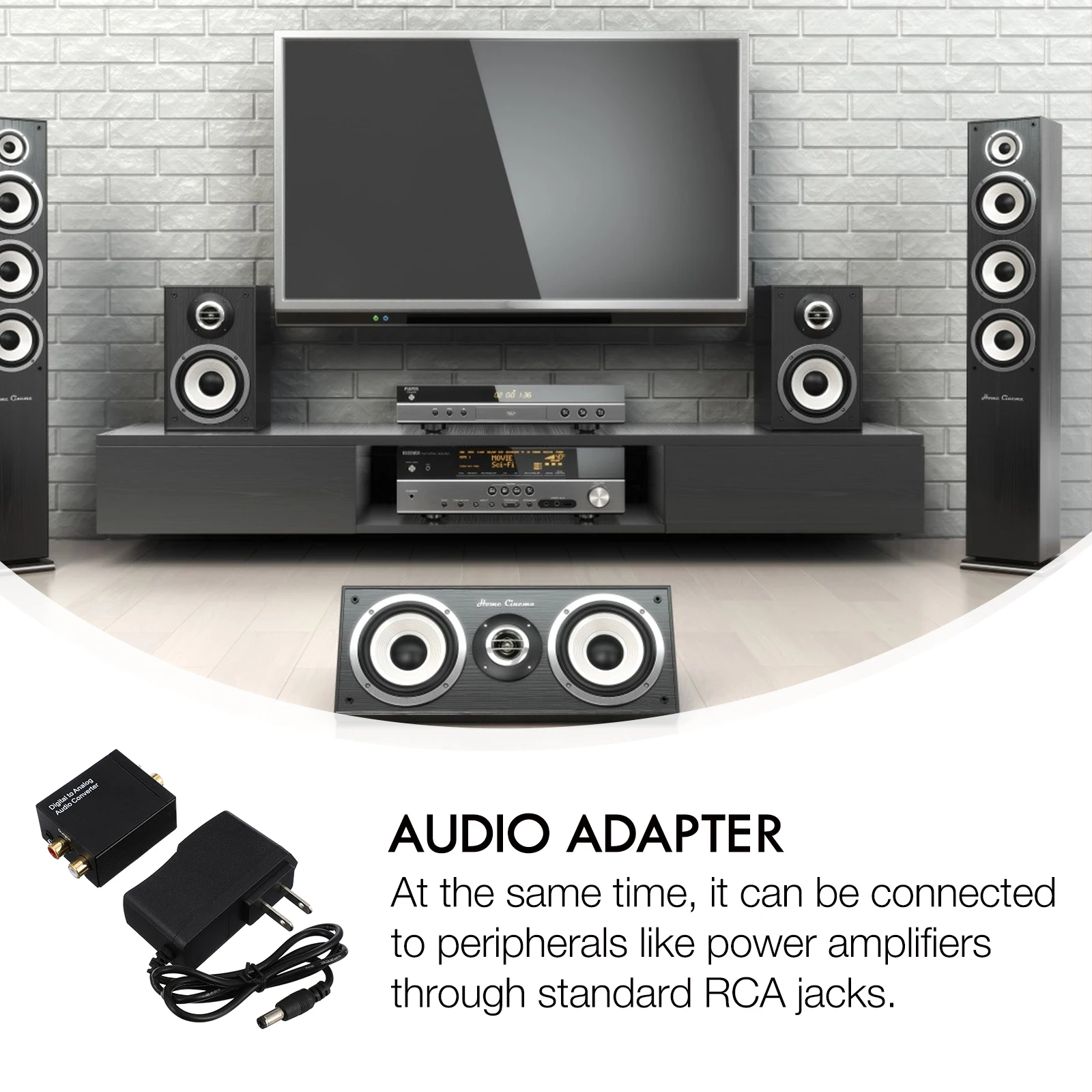 

Digital Audio Converter 24bit S/PDIF Optical to Analog 3.5mm L/R 44.1 48 96KHz Sampling Noise Reduction Home