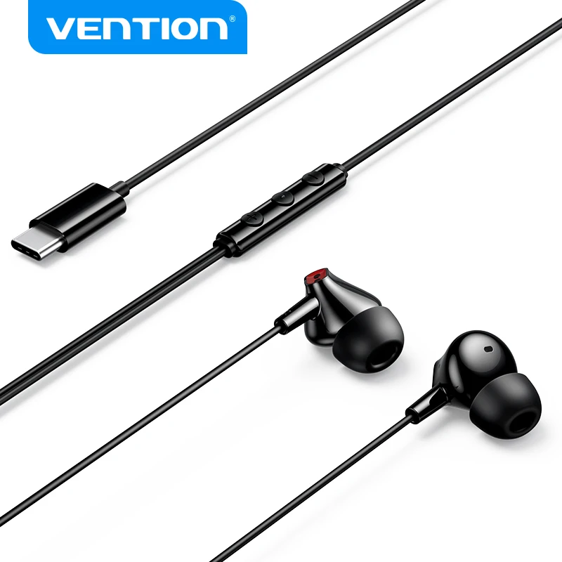 Vention ECHO LITE Bedrade Oordopjes Type-C met Microfoon In-Ear HiFi Stereo voor iPhone 16 Pro Samsung Galaxy S25 Bedrade Oordopjes