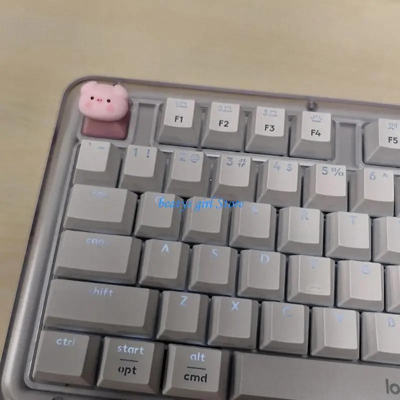 C7AB Decorative 3D Keycap Cartoon Rabbit Shaped Keyboards Keycap for Crosses Axises Personalizing Mechanical Keyboards
