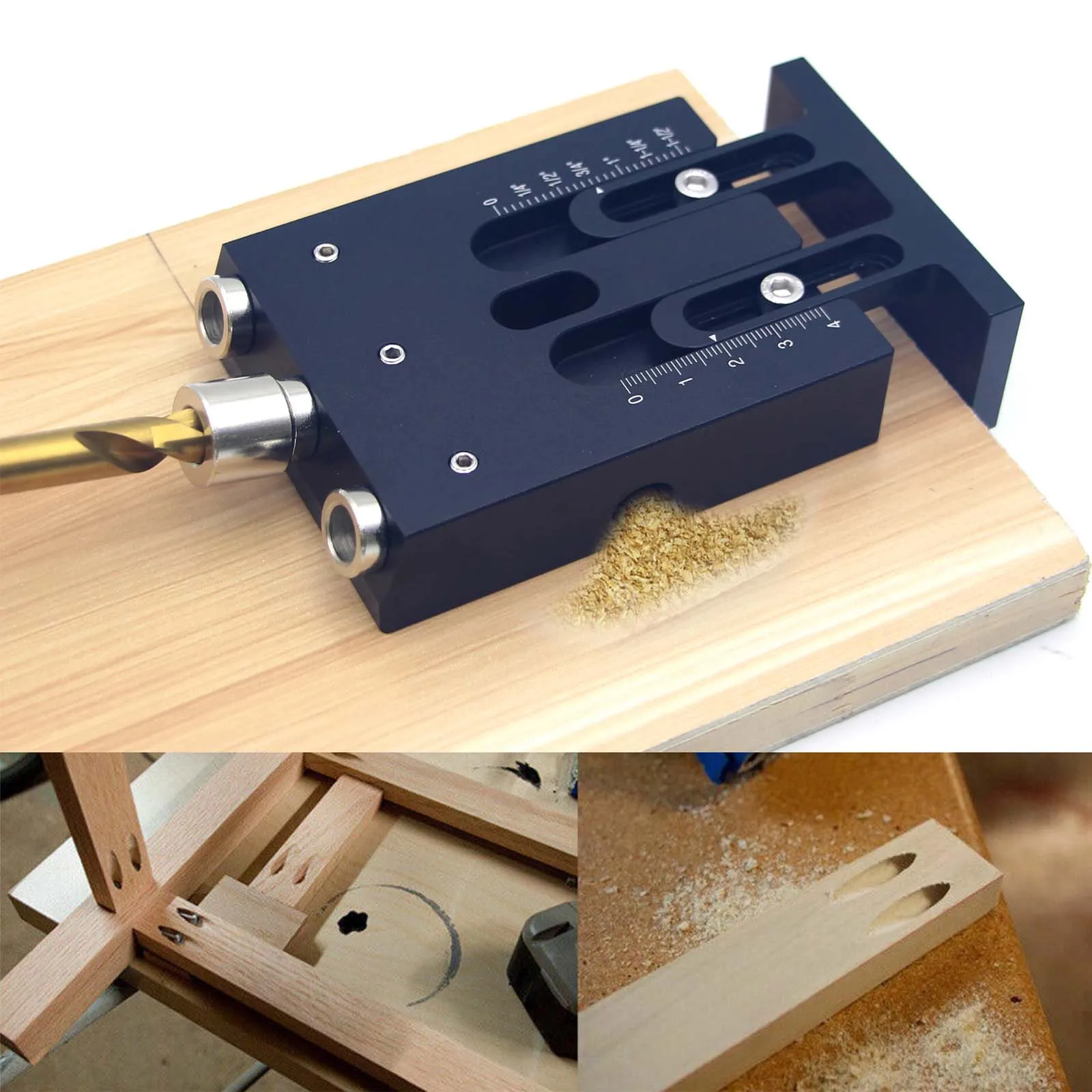 Woodworking Pocket Hole Locator Kit, Furniture Connecting Carpentry Hole Drilling Jig