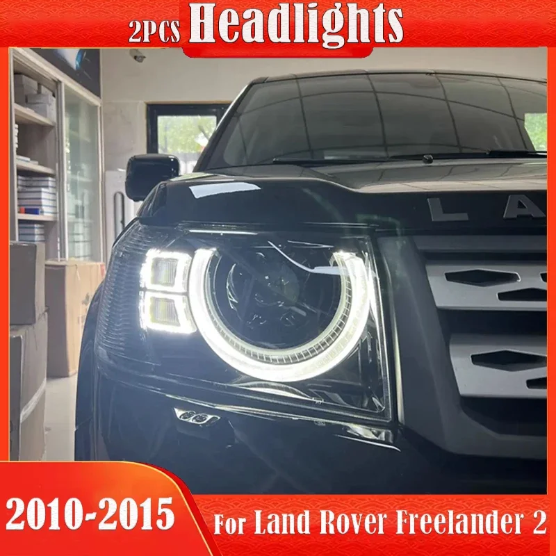 Head Lamp for Freelander 2 LED Headlight 2010-2015 Headlights Freelander 2 DRL Turn Signal High Beam Angel Eye Projector Lens