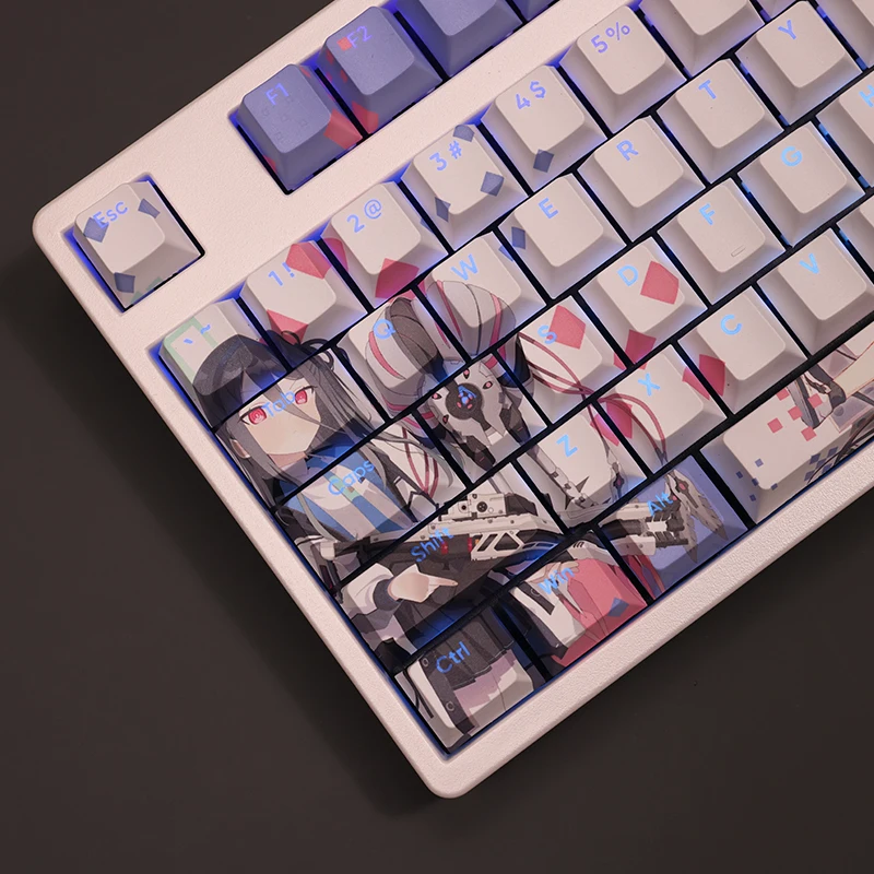 

108 клавиш/набор синий Archive Tendou Arisu PBT Anime Gaming Girl Custom Keycap для вишневого профиля MX Switch механическая клавиатура