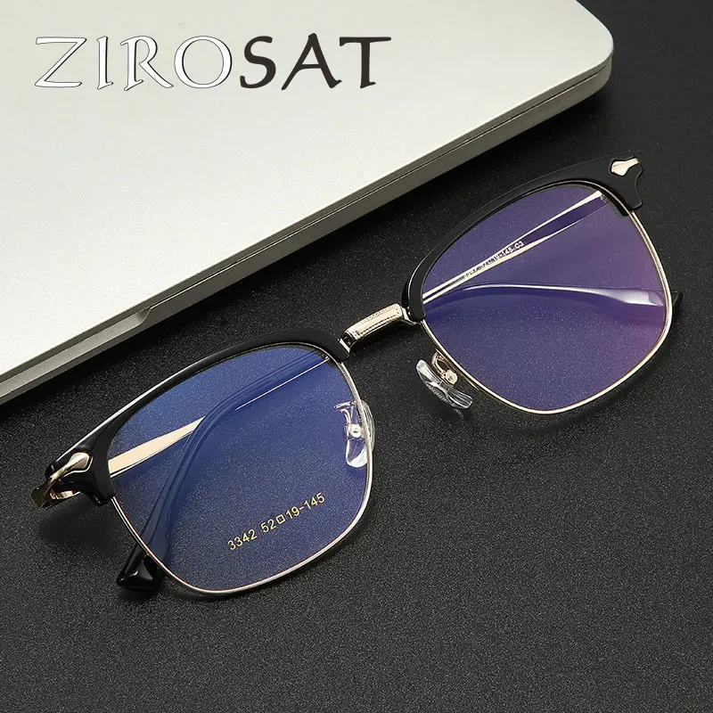 

ZIROSAT 3342, новые оптические очки из ацетата и титана, оправа в полной оправе, очки по рецепту, Rx, мужские очки для мужских очков