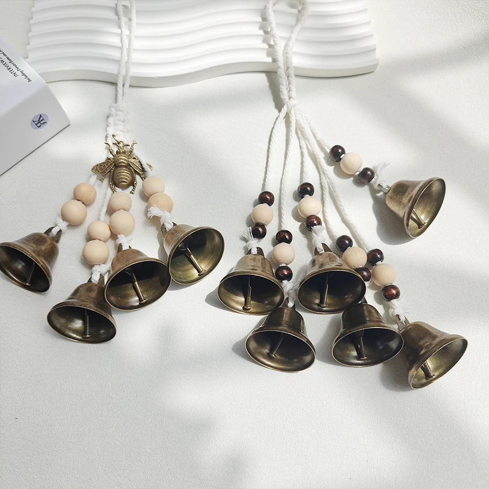 White Hanging Witch Bells for Door Protection Wiccan Pagan Decor Evil Ward & Negative Energy Shield  Handmade Folk Magic Charm