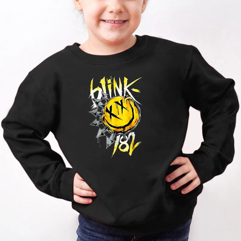 New Children Hoodie Blink 182 CrewNeck Pullover Kid Casual Clothes Fashion Harajuku Blink 182 Concert Brand Boy Girl Sweatshirts