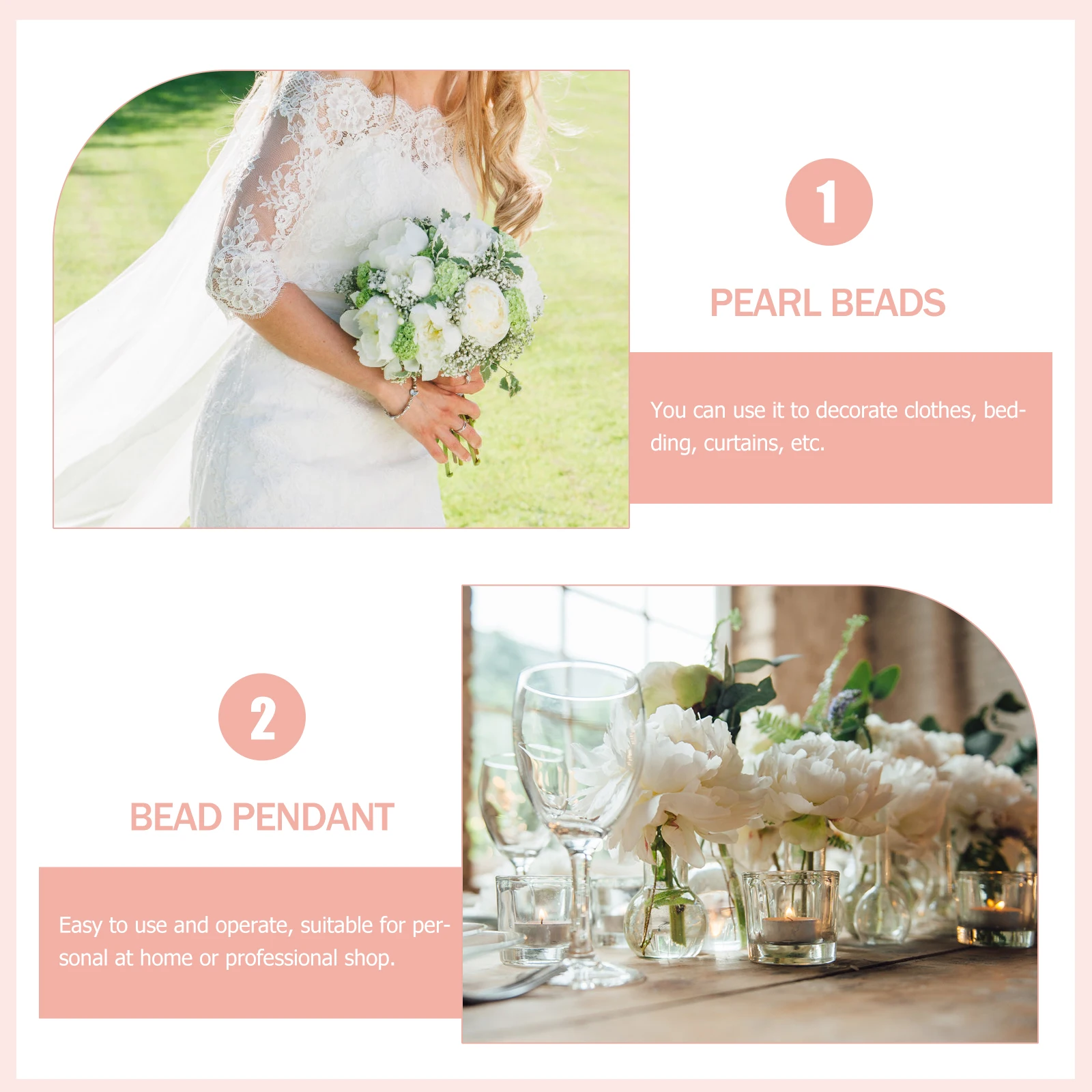 

1 Roll Pearl Beads Smooth ABS Door Curtain Bead String Decorative Pendant Wedding Beaded Curtain Decor for Home Party