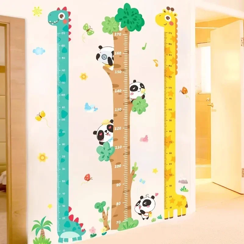 Montessori Growth Chart Wall Sticker – Removable Baby Height Ruler with Dinosaur & Unicorn, Nursery Milestone Tracker for Kids