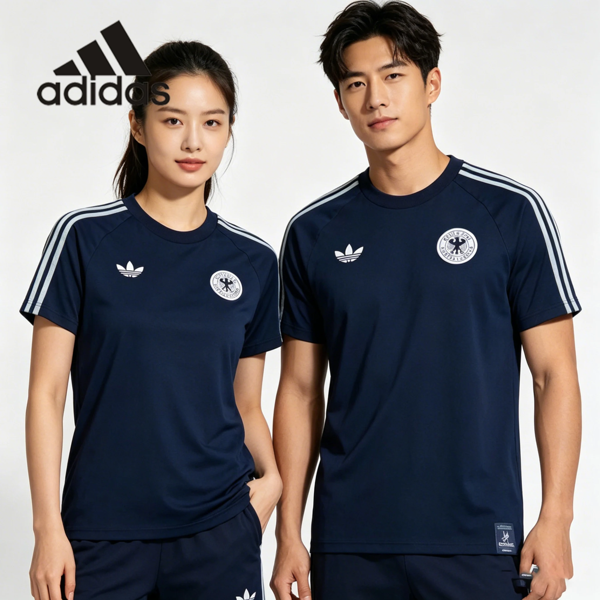 Camiseta Adidas DFB OG TEE Unissex Retro Casual de Futebol com Manga Curta JZ9342