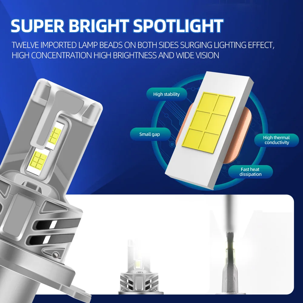 TEENRAM لـ Kawasaki VN900 1X/2X 150 واط دراجة نارية LED المصباح لمبة 20000LM السوبر مشرق مرحبا/لو موتو دراجة نارية كشافات أمبولة #2