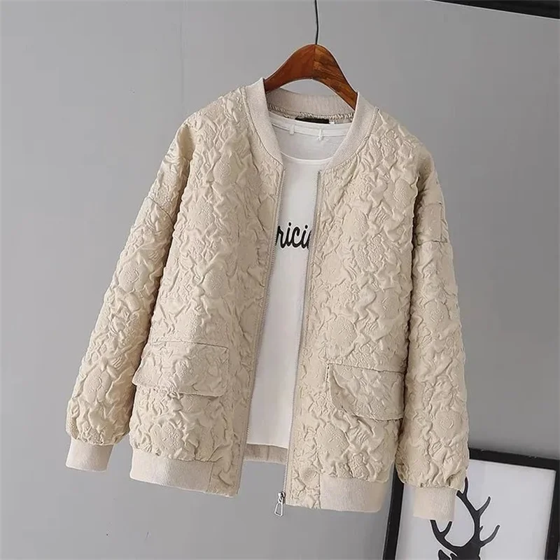 Solid Color Ladies Short Baseball Jacket New Korean Spring Casual White Jacket Top Female Cardigan Zipper Jackets Fashion Coats