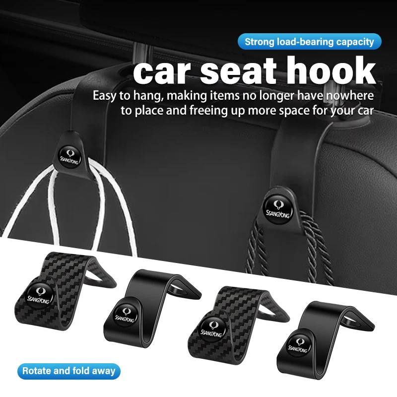 Gancho organizador para el respaldo del asiento del coche, clip colgante, accesorios interiores para SsangYong Rexton Kyron Torres 2024 2023 evx 2012