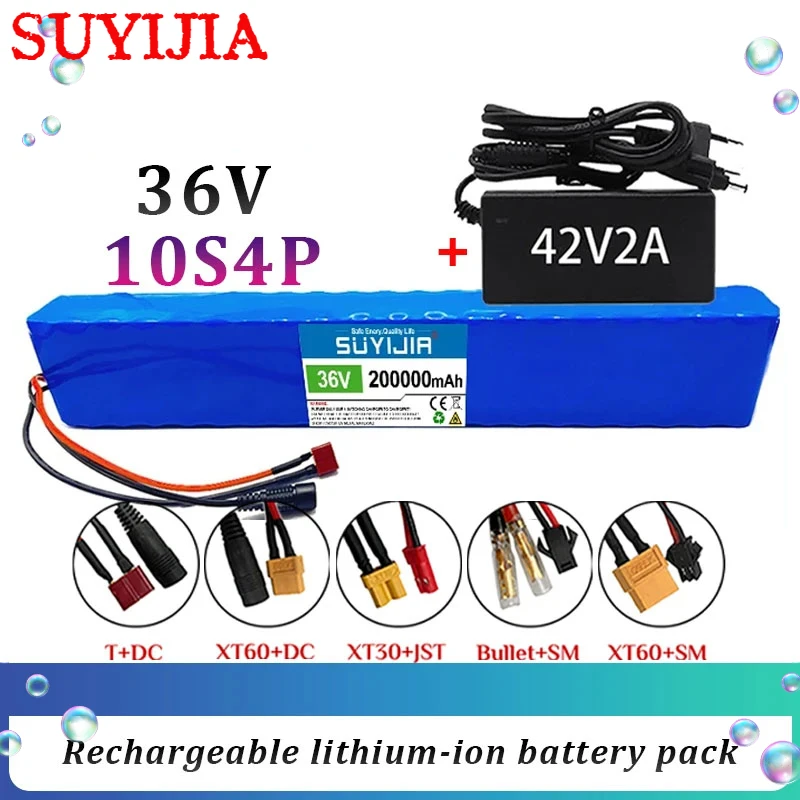 

18650 10S4P 36V Rechargeable Lithium-ion Battery Pack 200000mAh Suitable for Motorcycles Electric Vehicles Bicycle Scooters +BMS