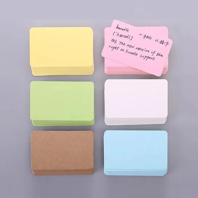 

100 Sheets Kraft Paper Cards Blank Business Cards Thank You Message、Invitations Label Bookmark Learning Cards